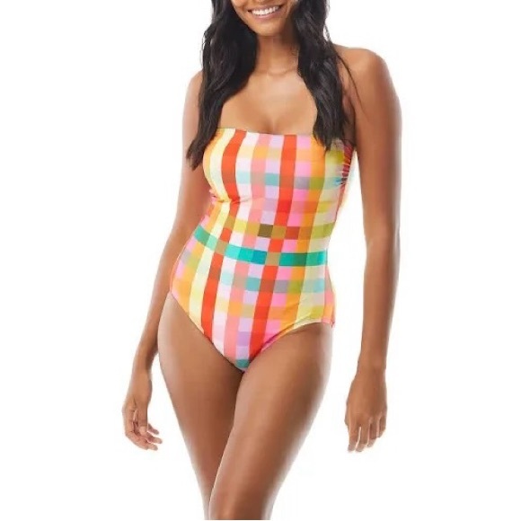 kate spade Other - Kate Spade New York Garden Plaid Classic Bandeau One-Piece
